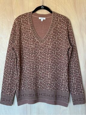 Johnny Was Rita Sweater Wool Cashmere V-Neck  Womens M Browns Luxe Soft NWOT